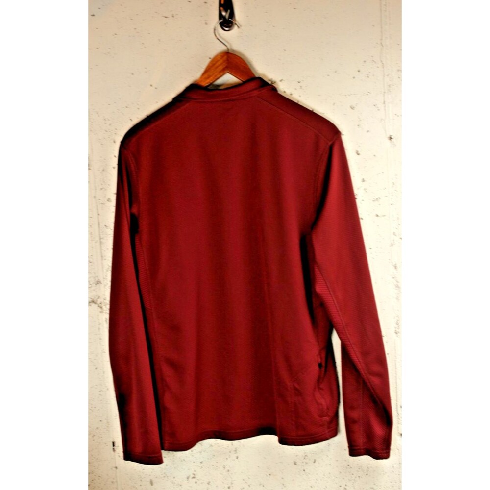 Nike Polo Shirt Mens Sz L Burgundy Long Sleeve Pique Rugby - Picture 5 of 5